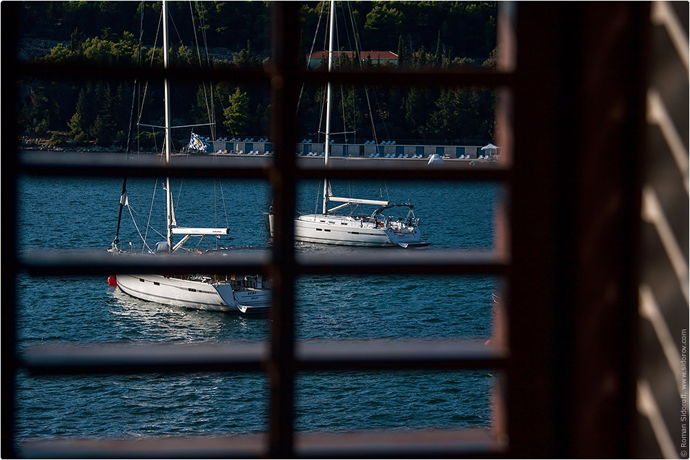 Croatia Yachting 2014. View on port from the window