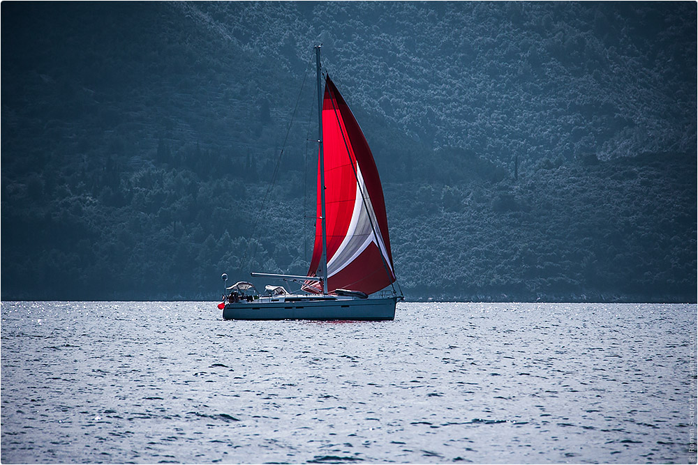 Croatia Yachting 2014. Red sail yacht