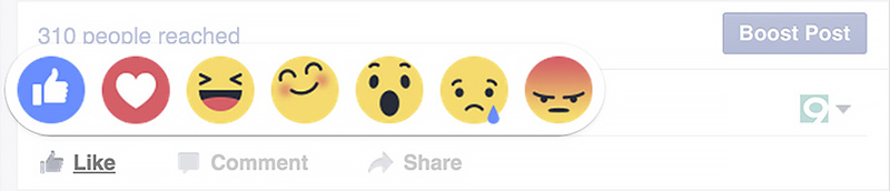 Facebook new like / emotions analyze by lab9.pro